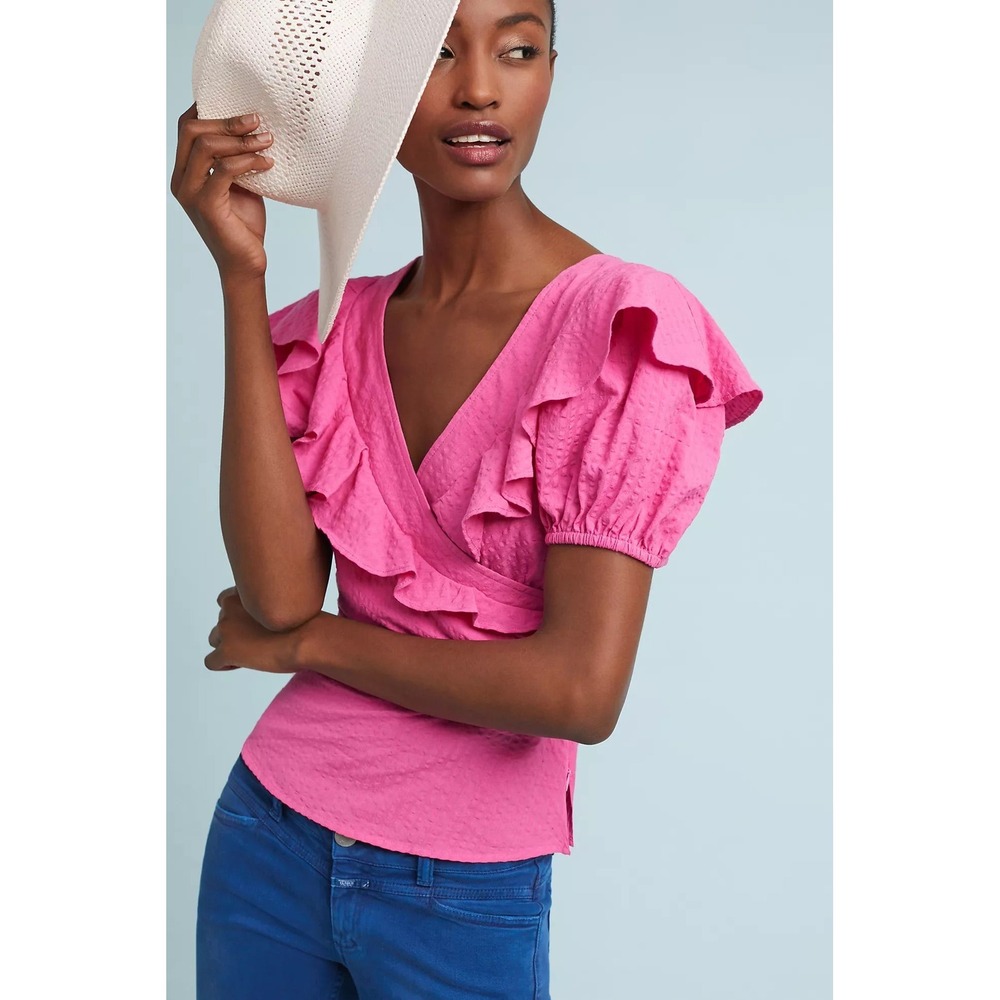 Anthropologie Loretta Ruffled Blouse Size 6